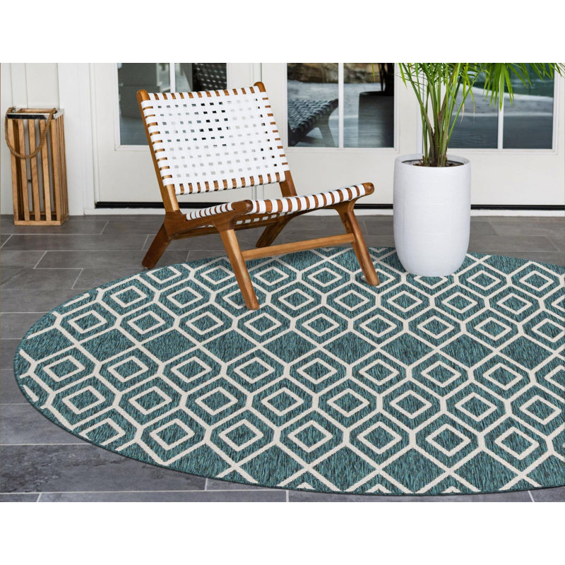 Tapis extérieur camouflage vert, Rond 4 pi