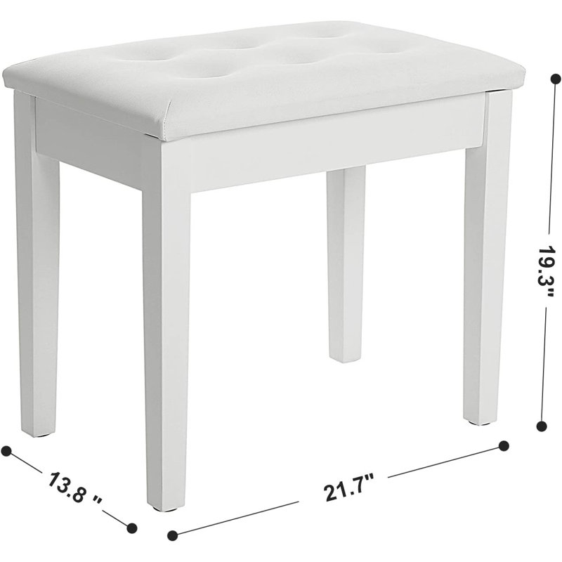 Banc de rangement en similicuir, Blanc