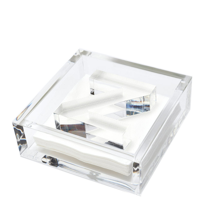 Acrylic No Mounting / Installation Required Napkin Holder