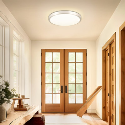 LED Ceiling Light Fixture with Remote, 13 Inch Ceiling Lights Flush Mount, 24W Dimmable Ceiling Light, Adjustable Kitchen Lighting Fixtures Ceiling for Bedroom, Living Room, Hallway