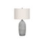 Lighting, H 27 po, lampe de table, résine grise, abat-jour ivoire / crème, moderne