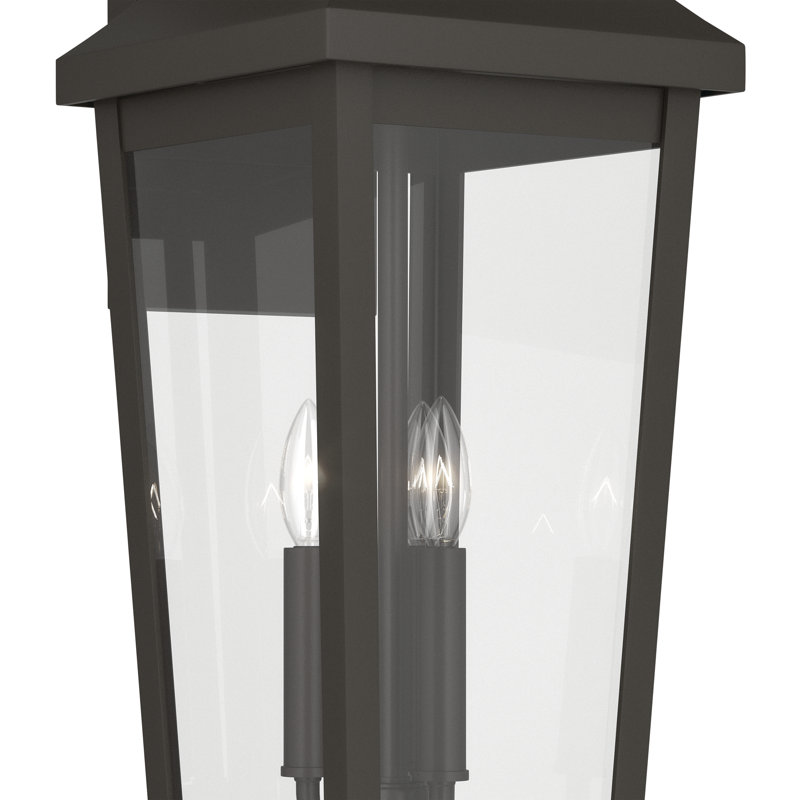 Cleary 30" 3-Light Outdoor Wall Light with Clear Glass in Olde Bronze, 30" H x 10.5" W x 11.5" D, Bronze