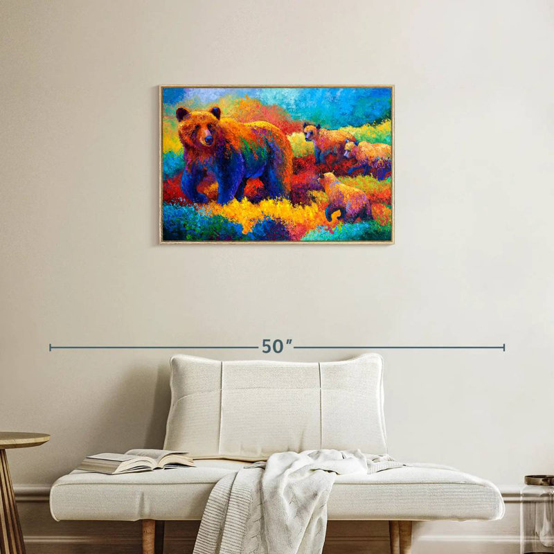 Famille Grizz, Cadre flottant en bois naturel, 31 po x 21 po