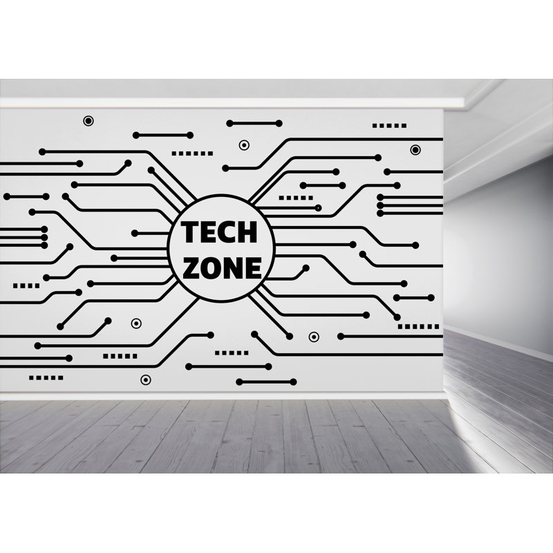 Décalcomanie d'art en vinyle technologie Zone, autocollant de carte de circuit imprimé, décoration murale de bureau, autocollant mural de logiciel de gestion, ordinateur, décoration