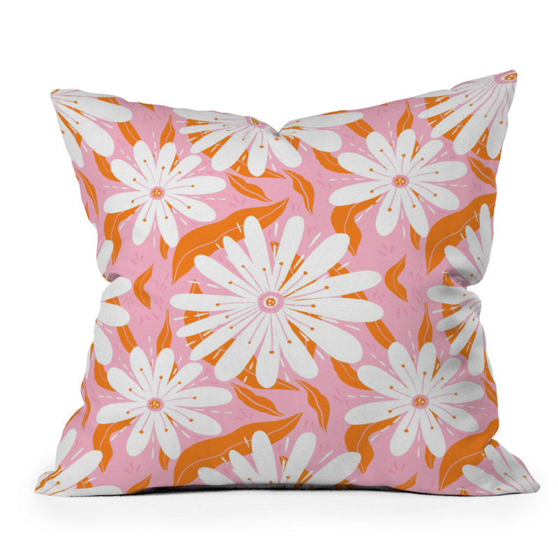  Coussin décoratif floral intérieur / extérieur réversible, H 20 po x l 20 po