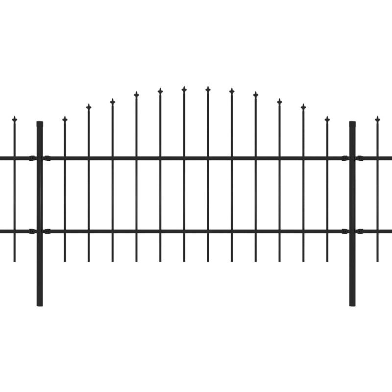 Dadiva Black Metal Fence Panels, 39.37cm H x 334.65cm W x 1.96cm D