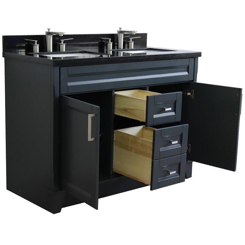 Ensemble de meuble-lavabo double 49 po Rothschild, Noir galaxie