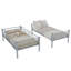 Lit superposé simple au-dessus d'un lit simple en métal pour enfants, filles, structure de lit en métal avec échelles et garde-corps, 2 lits convertibles, boîte à ressorts non requise, argent-571634236