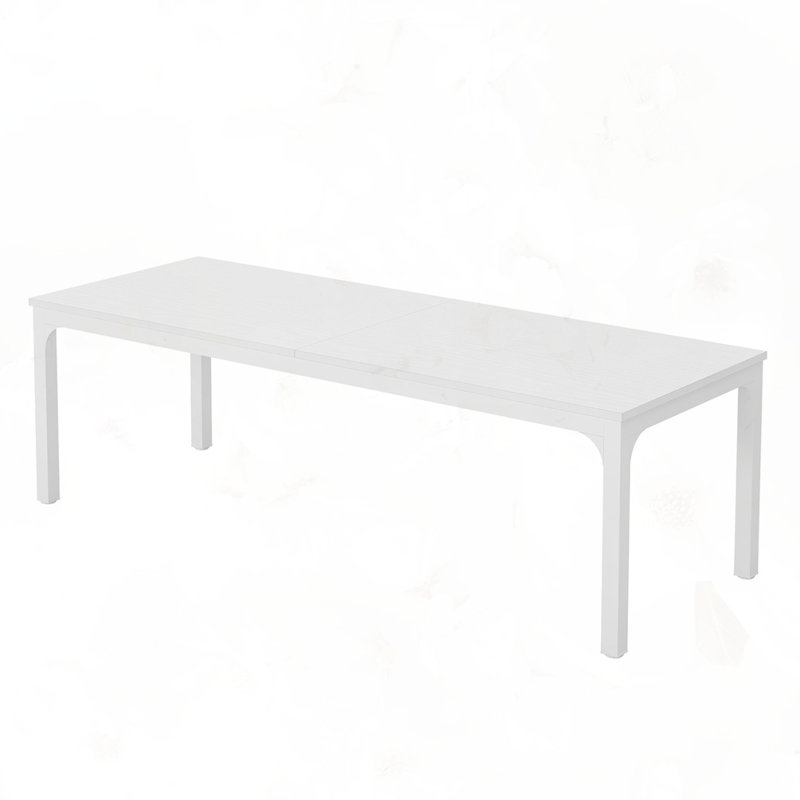 Dining Table Large Rectangle Kitchen Dinner Table, White, White