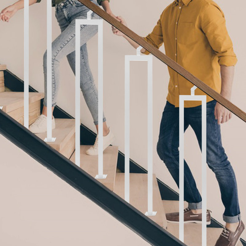 Paquet de 3 balustres d'escalier 36,02 "avec support supérieur réglable, Blanc