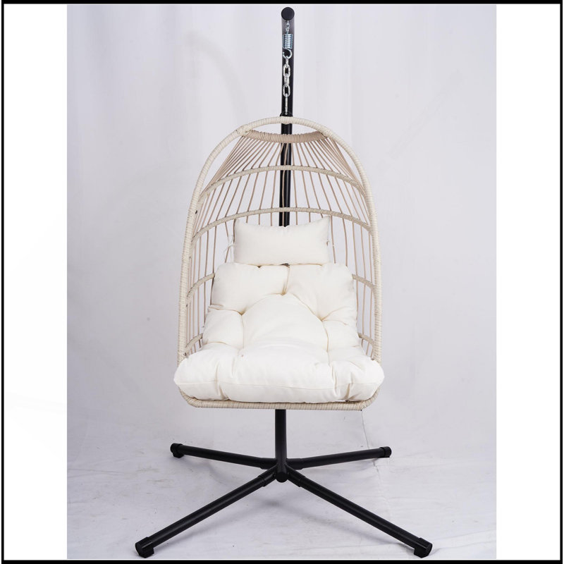 Fauteuil suspendu d'extérieur blanc cassé, Blanc cassé