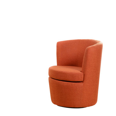 Barrel Swivel Accent Chair - Orange Red