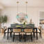 1-Light Blue Glass Iron Dimmable Pendant Lamp
