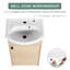 Meuble-lavabo de salle de bain avec lavabo ovale - chêne, rangement réglable et autoportant, spacieux