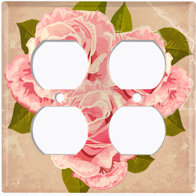 Patterned 2 - Gang Toggle Light Switch Standard Wall Plate