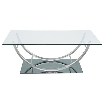 Rectangular U-Shaped Glass Top Coffee Table