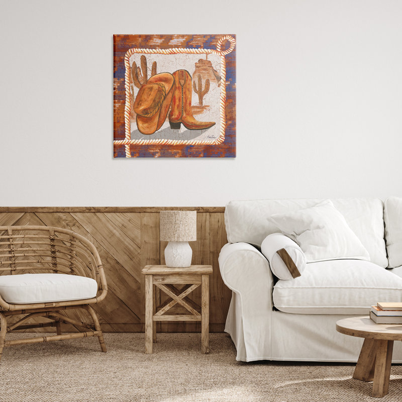 Art mural sur toile Western Cowboy Boot par Gina Ritter, H 30 po x l 30 po