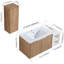 Meuble-lavabo de 42 po avec lavabo et armoire latérale - Mécanisme de fermeture de porte silencieux et contemporain en contreplaqué résistant aux effets visuels