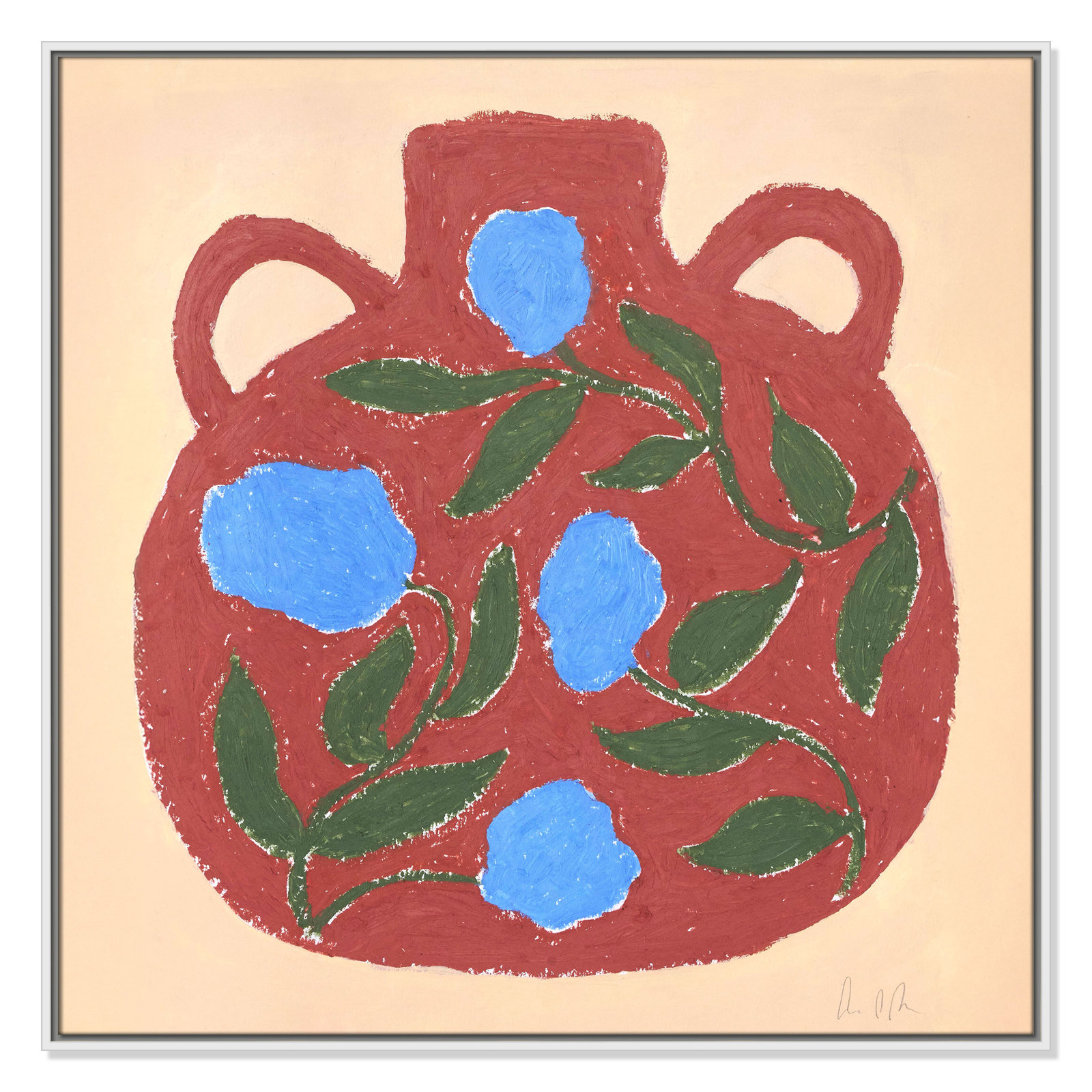 Vase No. 04 Print by Camilla Bergqvist, 37.5" H x 37.5" W, White