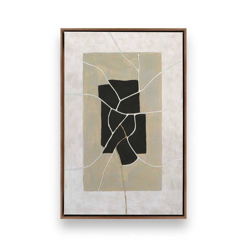Impression sur toile «transit plan IV» par Michael Willett, Brun, «Floater», reproduction encadrée sans passe-par