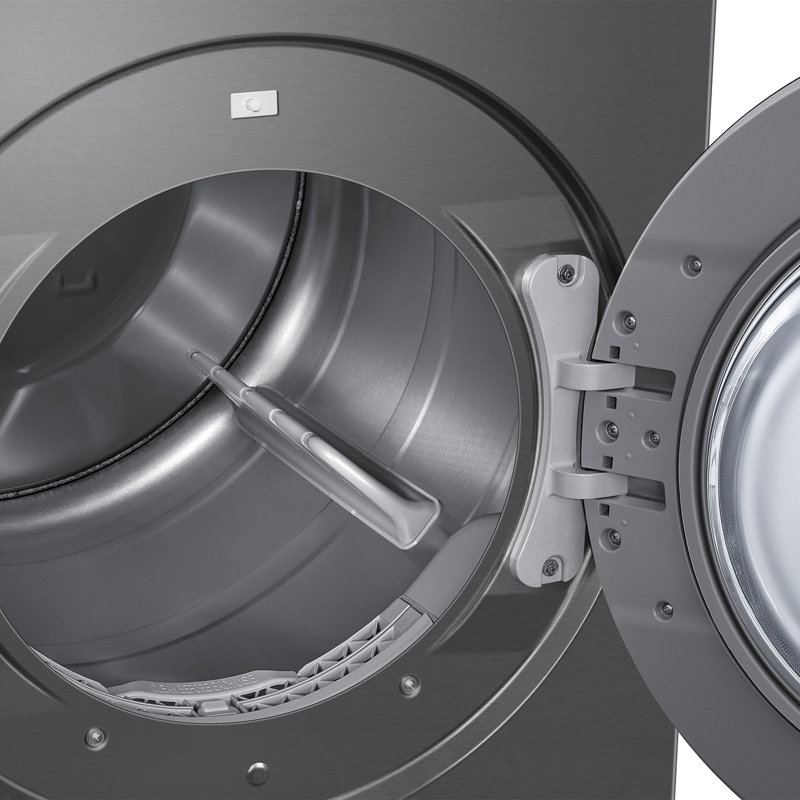 Samsung 7.6 cu. ft. Bespoke AI Ultra Capacity Front Load Gas Dryer with AI Home and AI OptiDry+ in Ivory, Dark Steel