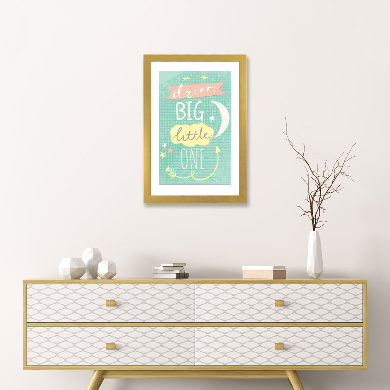 «Hello Sweet Baby», art encadré, H 32 po x l 24 po x P 1 po, Papier encadré doré