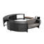 Ensemble de canapé en rotin de spa avec cadre de spa avec espaces de rangement, mini canapé et coussin confortable pour patio, cour arrière, gris