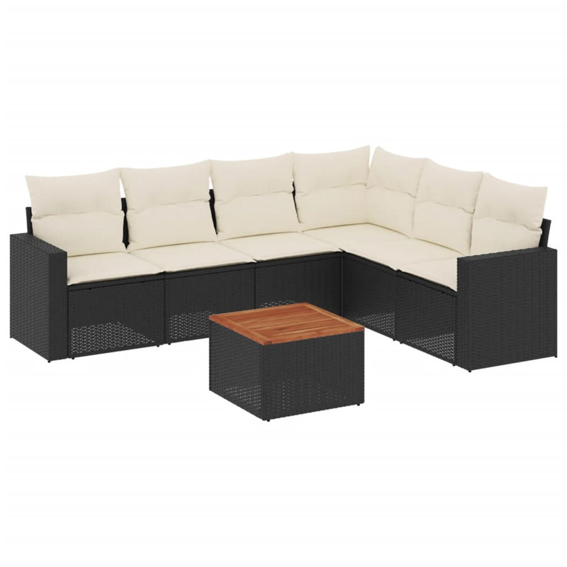 Ensemble de canapé de jardin Vidaxl noir et crème