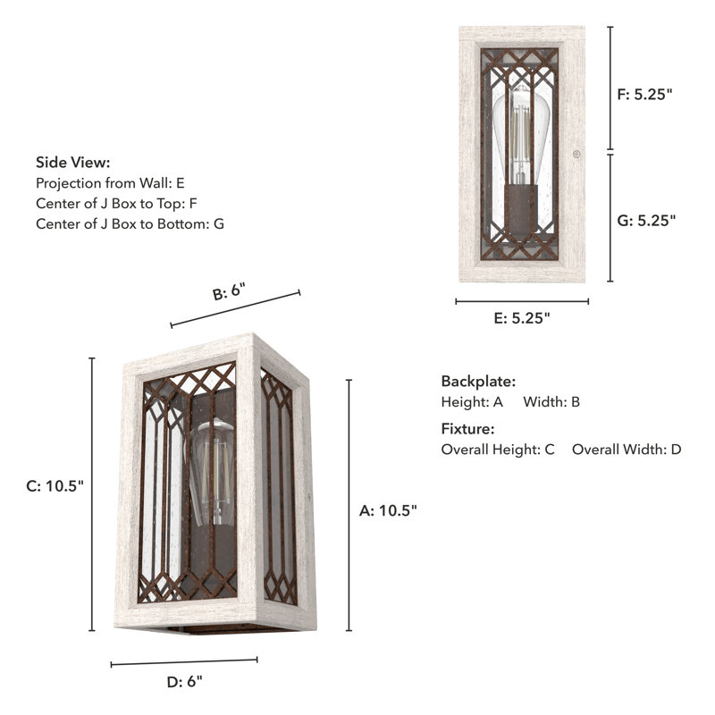 1 - Light Dimmable Flush Mounted Sconce, Textured Rust