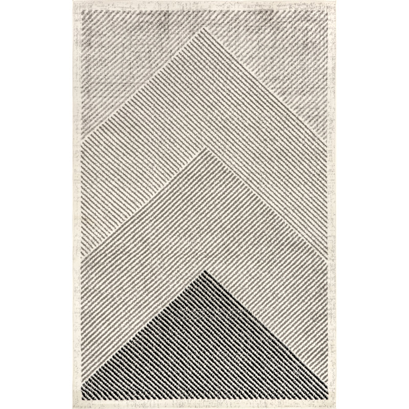 Tapis à rayures Modern Mountain, Rectangulaire 3 pi x 5 pi