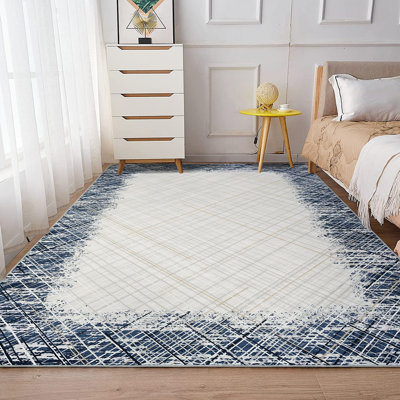 Tapis lavable Minimalist - tapis moderne antidérapant, à poils courts, doux et pliable - tapis décoratif résistant aux taches pour salon, chambre à coucher, salle à manger, bureau - café, 5 x 7 pi (152 x 213 cm), États-Unis