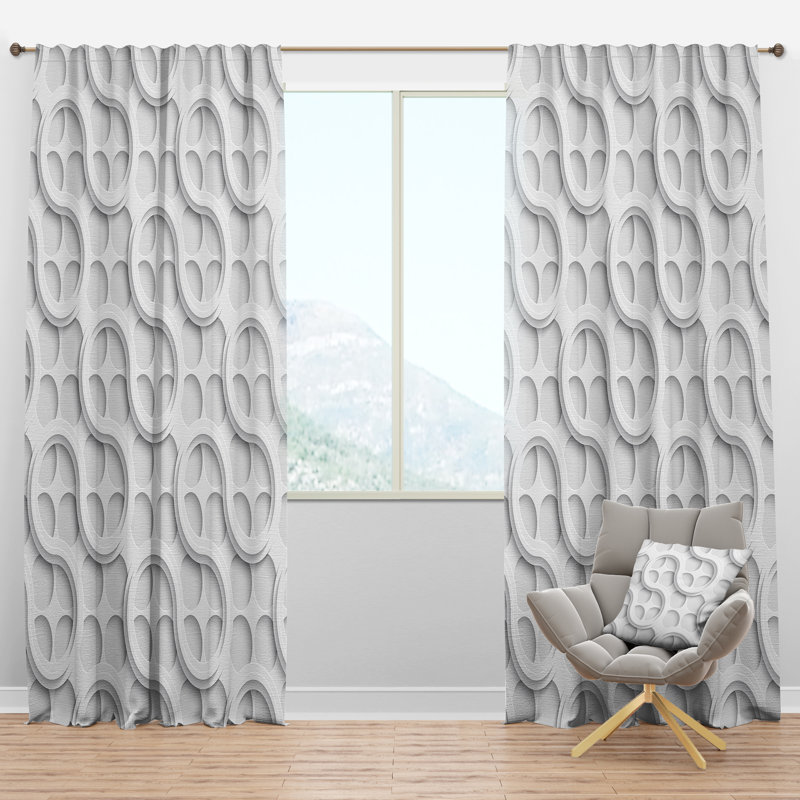 Panneau de rideau simple semi-diaphane avec passe-tringle Scandinavian, l 52 po x L 95 po