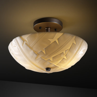 Plafonnier semi-encastré 2 lumières Porcelina Ring