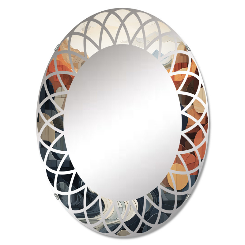 Polonique - Miroir mural moderne ovale, 30 po x 20 po
