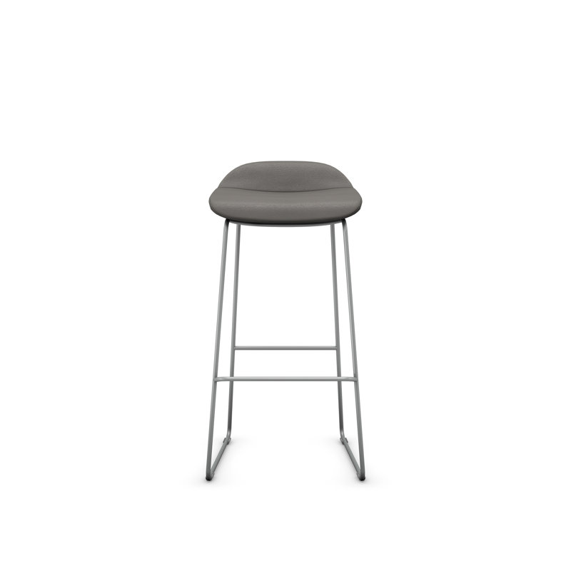 Tabouret Lilly , Argent, Vinyle cendré, Tabouret de bar (siège d'une hauteur de 30 po)