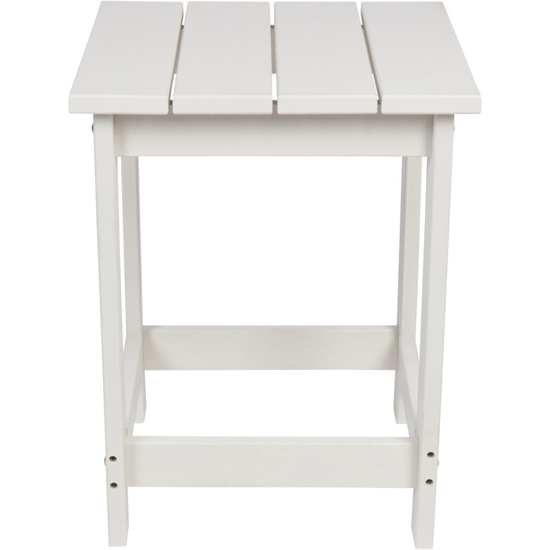 Harper All-Weather Square Adirondack HDPE Plastic/Resin Outdoor Side Table, White