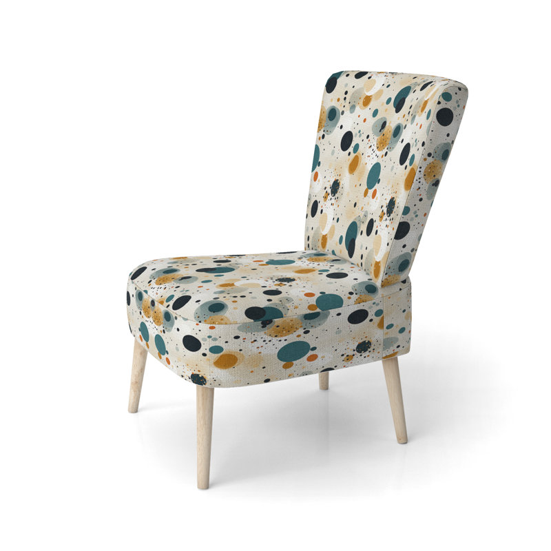 Chaise d'appoint rembourrée et industrielle, motif chic à pois Industrial