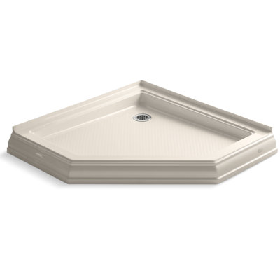 Memoirs® 42" x 42" Neo-Angle Single Threshold Rear Center Drain Shower Base