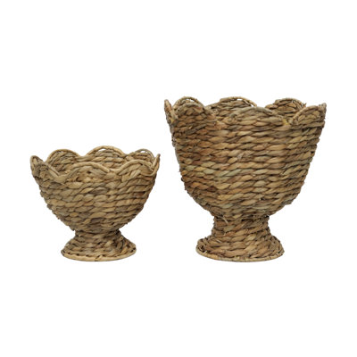Panier festonné en jacinthe (ensemble de 2)