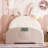 Twin Size Upholstered Rabbit Shape Princess Bed, White Platform Bed with Headboard & Footboard for Kids Room, Soft Padded Kids Bed-116499007