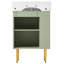 Meuble-lavabo vert 21,6 po, armoire combinée, meuble de rangement pour salle de bain, lavabo simple en céramique, rangement à gauche-121294466