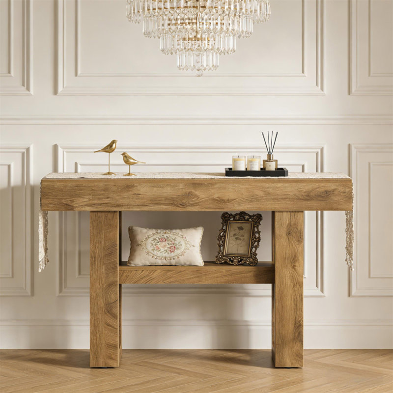 Entryway Table,Storage Console Table,Sofa Table, Light Brown