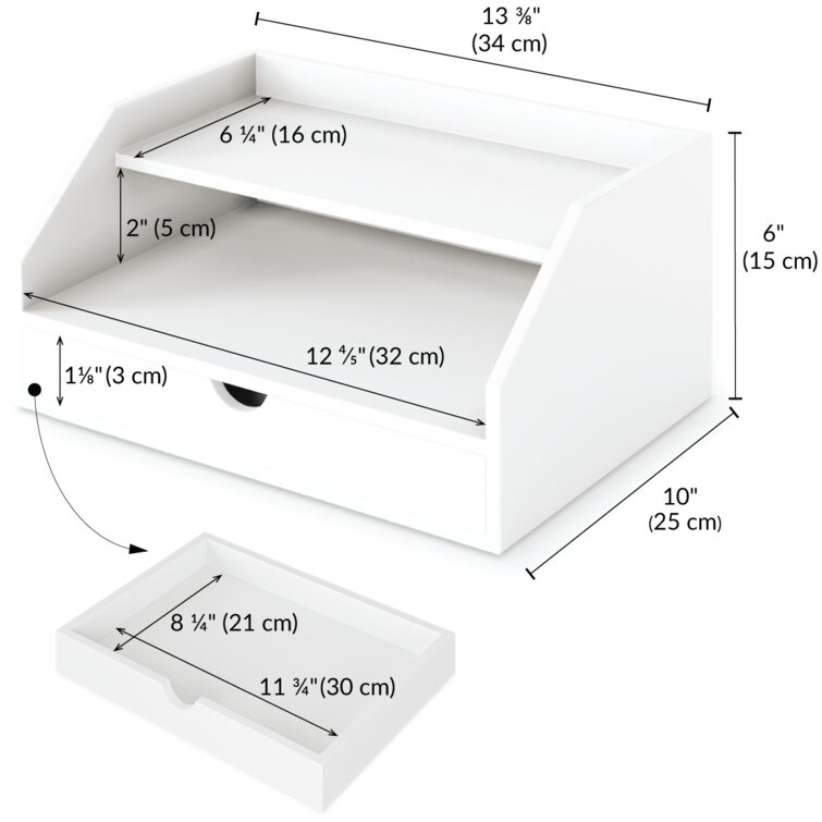 Design Desk-Organizer with Drawer, L26xW24xH13 cm - furniteam