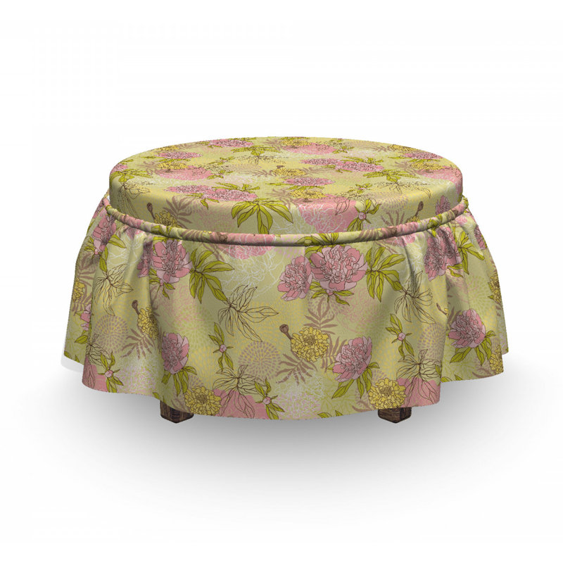 Housse pour repose-pieds spring spring fleurs