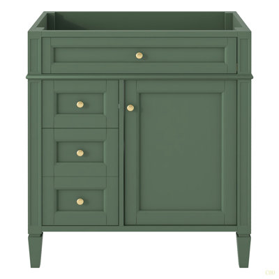 Meuble-lavabo de salle de bain de 30 po sans lavabo supérieur, armoire de rangement moderne avec 2 tiroirs et un tiroir rabattable (BASSIN INCLUS)