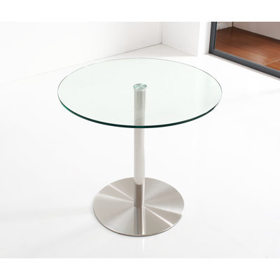 Round Glass Top Metal Base Dining Table