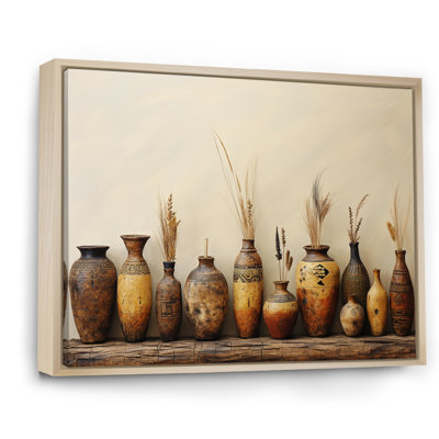 Art mural brun, formation de poterie minimaliste