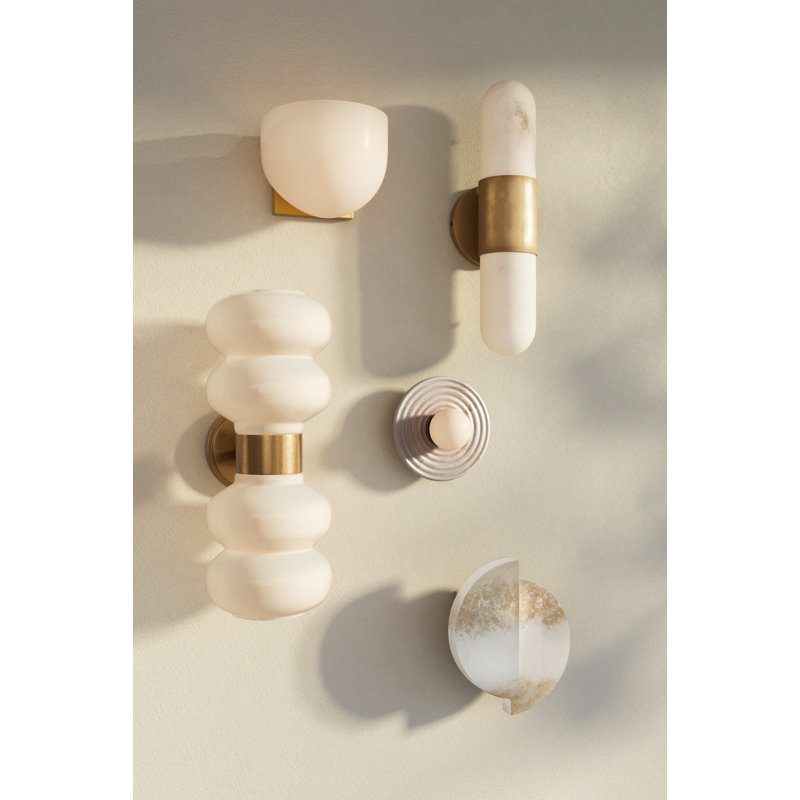 Tenny Ceramic LED Flush Mounted Sconce, Gloss Gray
