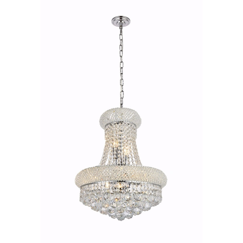 Lustre empire unique à 8 lumières Mckie, Chrome