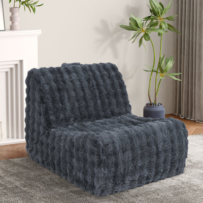 Bean Bag Chair For Adults, Giant Bean Bag Chair With Pillow, Memory Foam Beanbag Sofa Chair With Soft Faux Fur For Living Room Bedroom Or Reading Nook by Trule